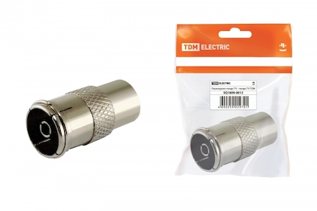 TDM ELECTRIC SQ1809-0012 Переходник гнездо TV - гнездо TV, инд. упаковка TDM